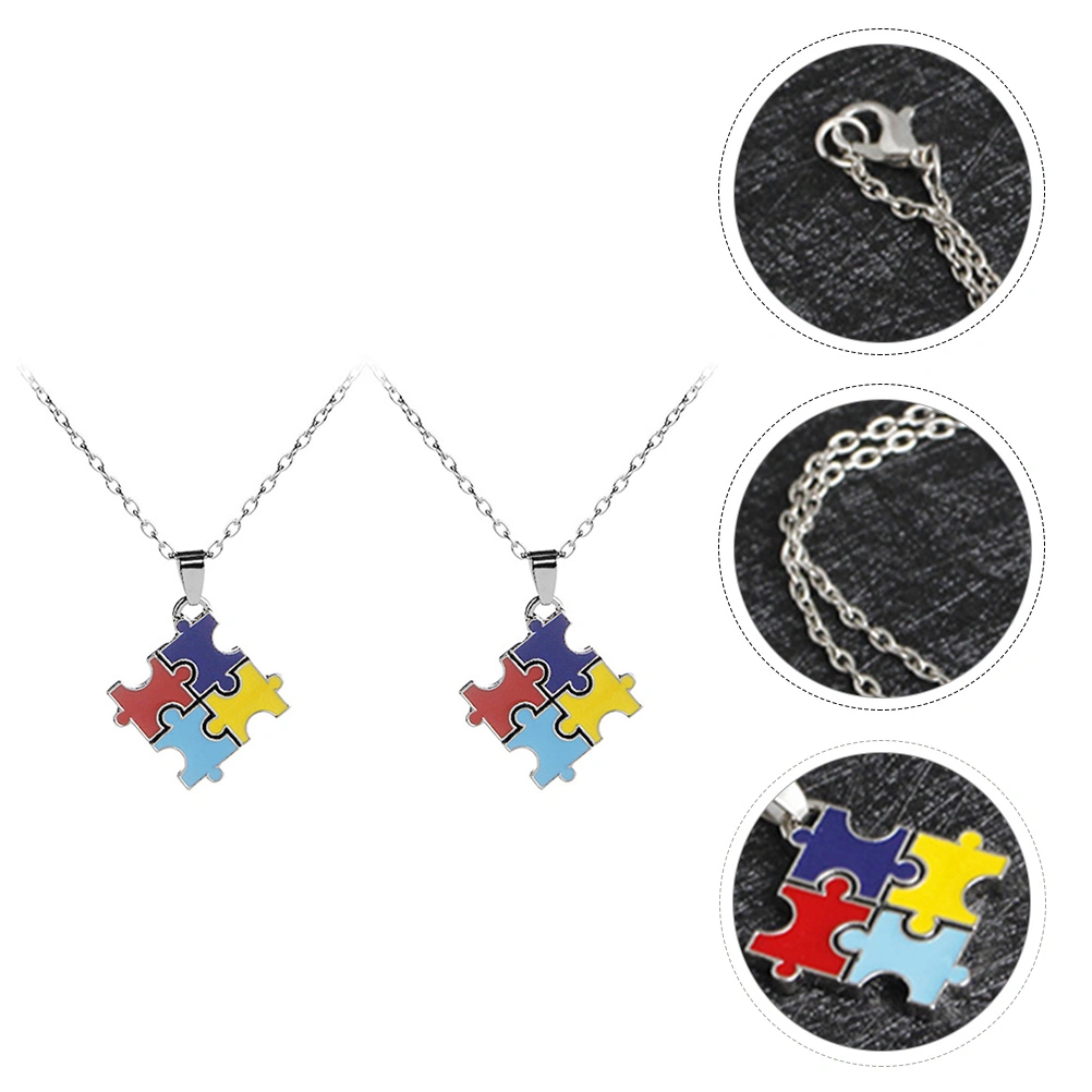 2PCS Autism Awareness Necklace Premium Autism Necklace Special Autism Necklace