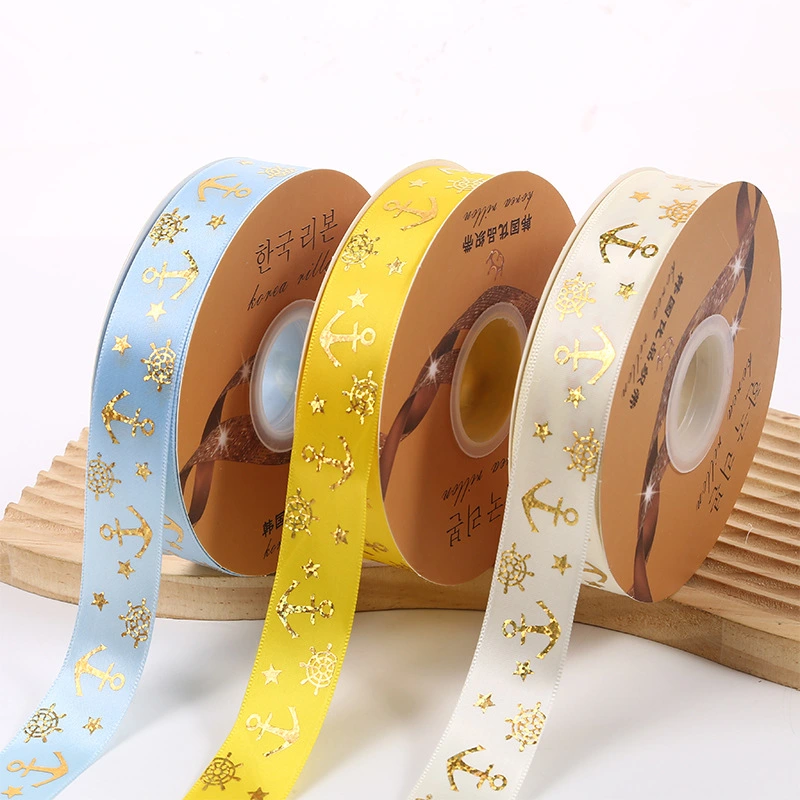 Sailor Boat Anchor Laser Gold Gilding Ribbon