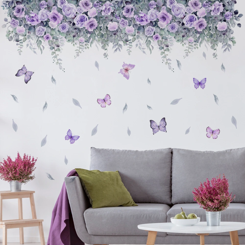 New Purple Plant Flower Wall Sticker