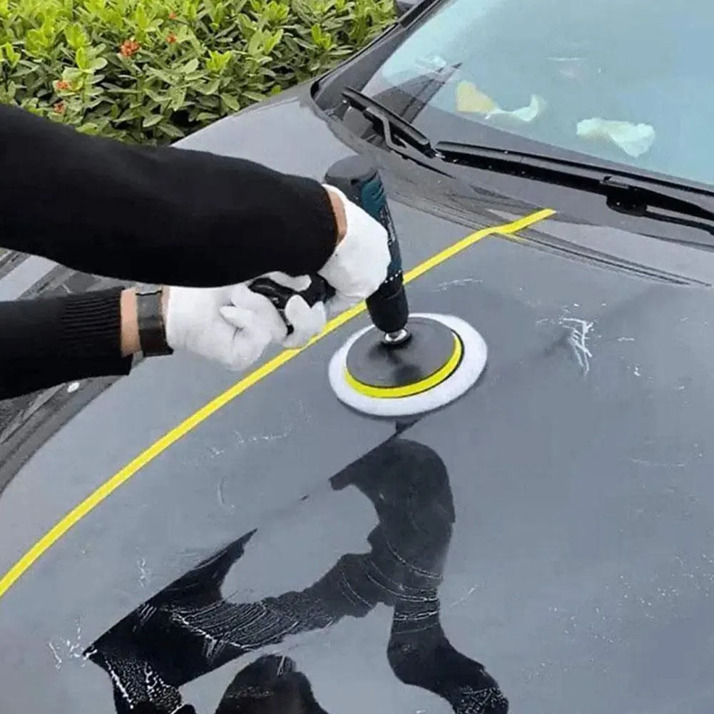 Car Beauty Polishing 34-inch 6-piece Sponge Wheel Wool Plate Waxing Plate Set Flat Wave Grinding Plate