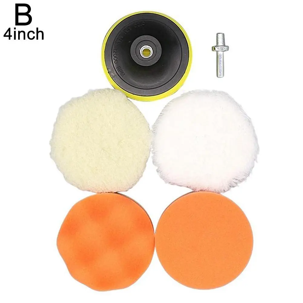 Car Beauty Polishing 34-inch 6-piece Sponge Wheel Wool Plate Waxing Plate Set Flat Wave Grinding Plate