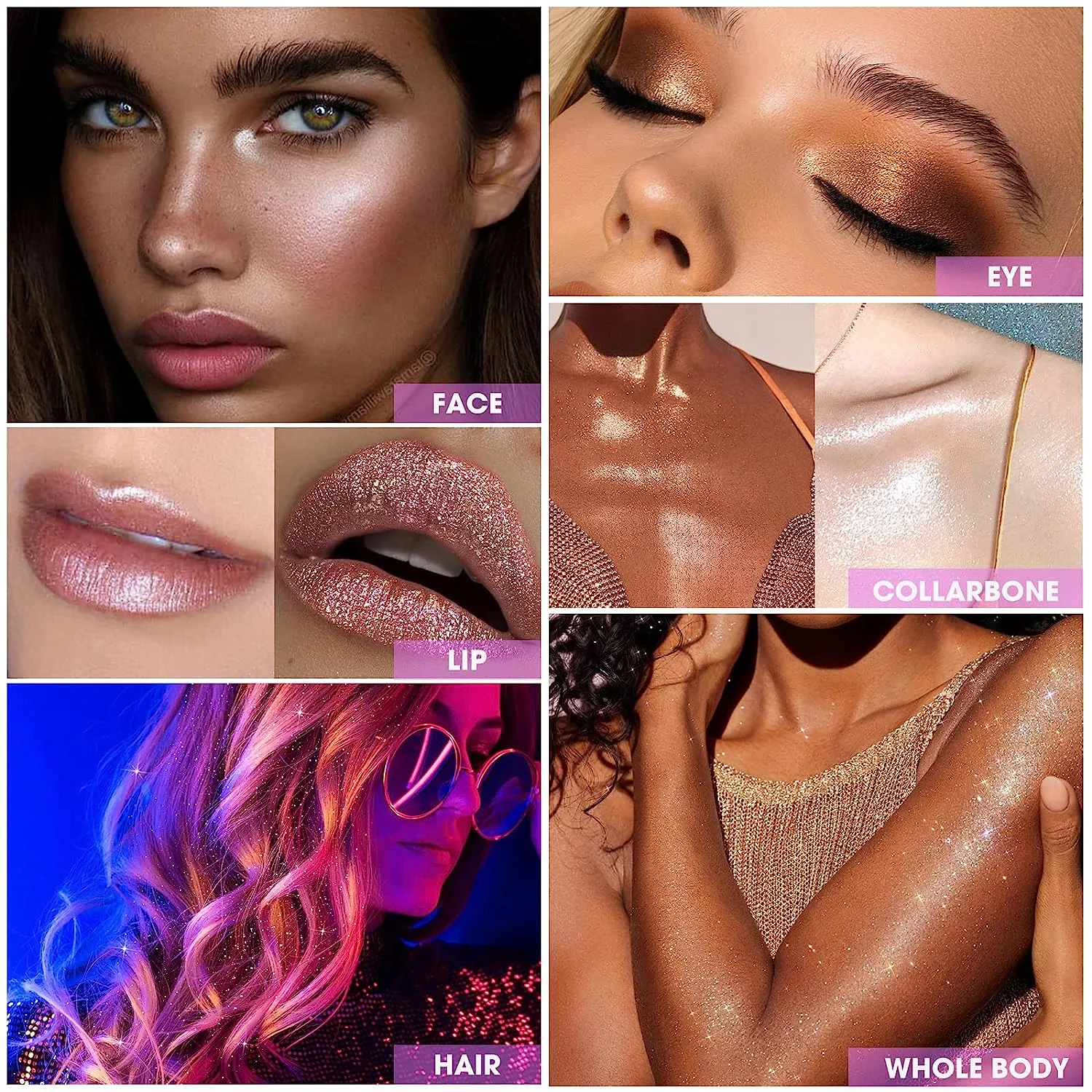Highlighter Stick Patting Powder Glitter Loose Body Brightens the Natural Three-dimensional Face Powder Makeup,Fairy Highlight Powder Blusher Stick