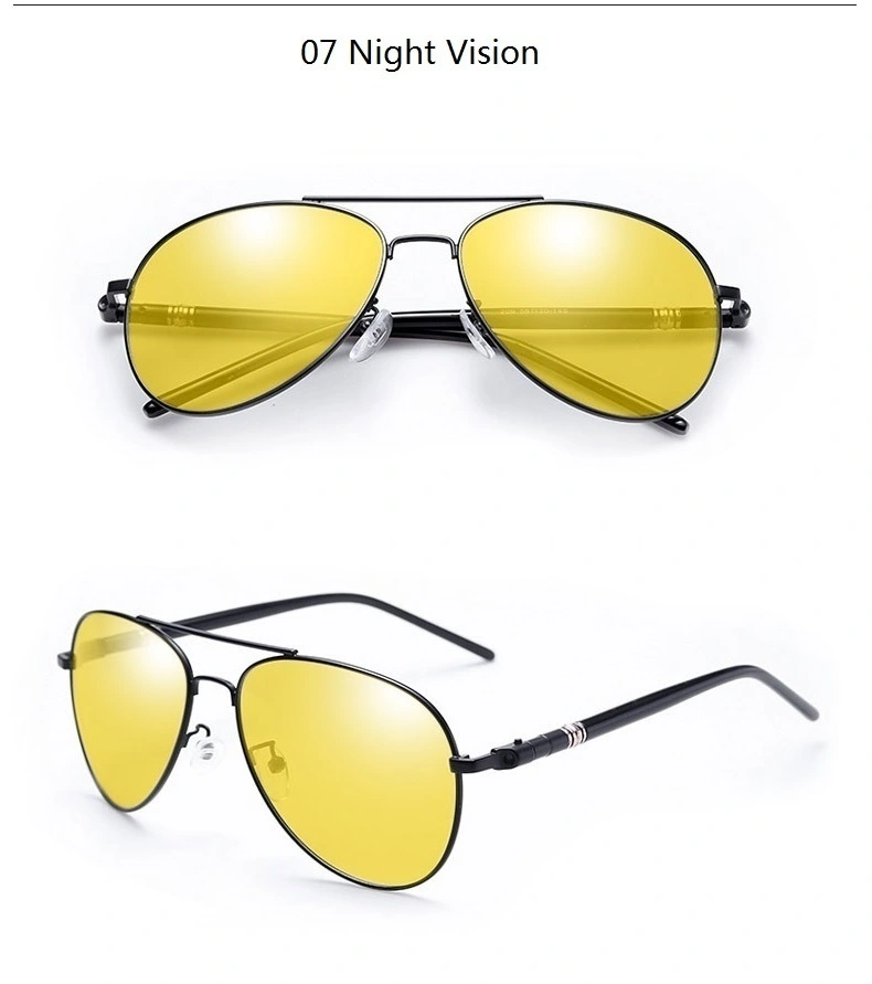 Photochromic Sunglasses Men Polarized Driving Pilot Chameleon Vintage Sun Glasses Women Male Change Color Day Night Vision UV400