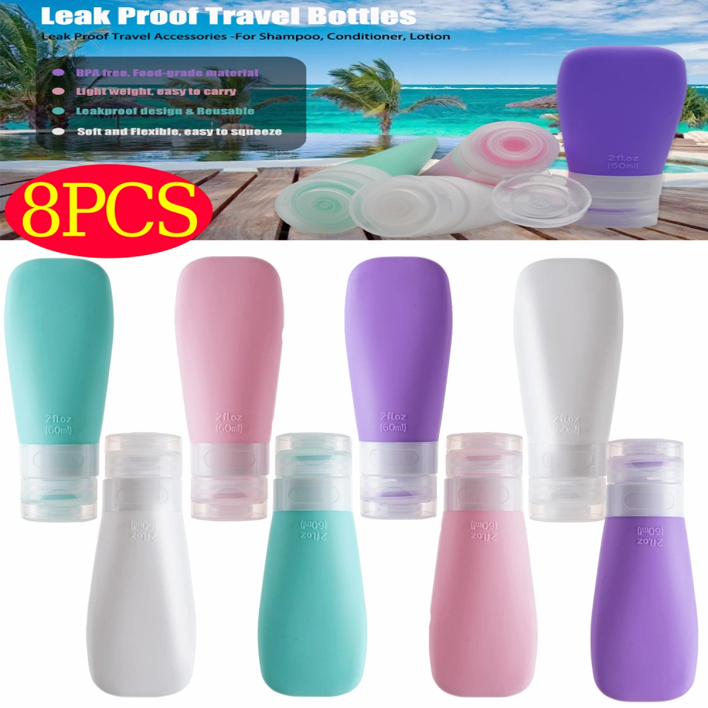 Silicone Travel Bottles, Leak Proof Squeezable Refillable Travel Accessories Toiletries Containers Travel Size Cosmetic Tube for Shampoo Lotion Soap Liquids