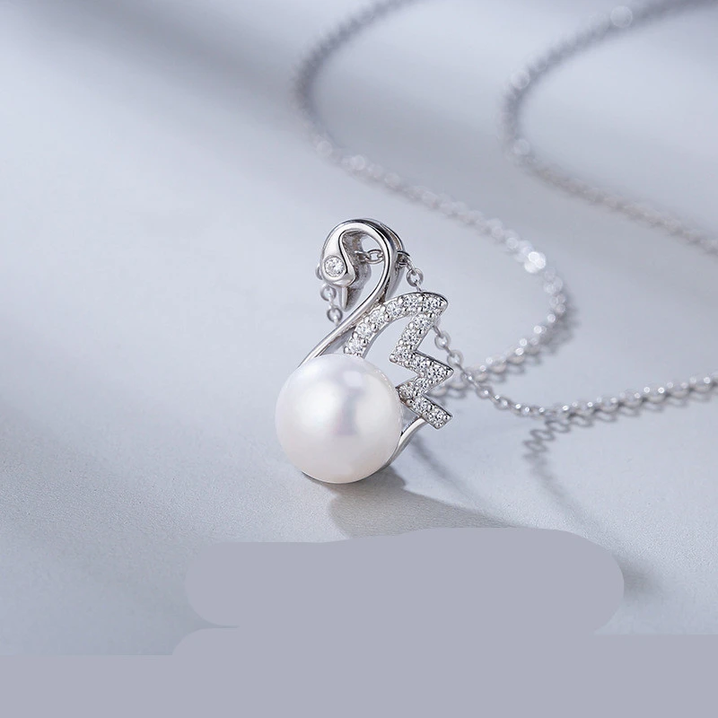 S925 Sterling Silver Fashion Swan Necklace