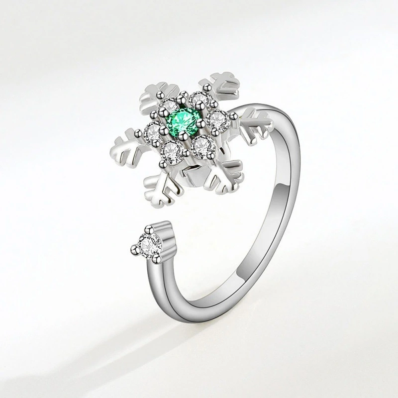 Snowflake Ring Rotatable Fashion Adjustable Personalized