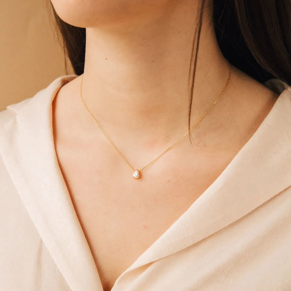 Stainless Steel Dropper Pendant Necklace All-match Clavicle Chain