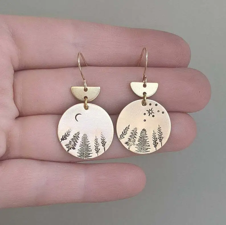 Retro Simple Moon XINGX Desert Forest New Tree-shaped Earrings For Women