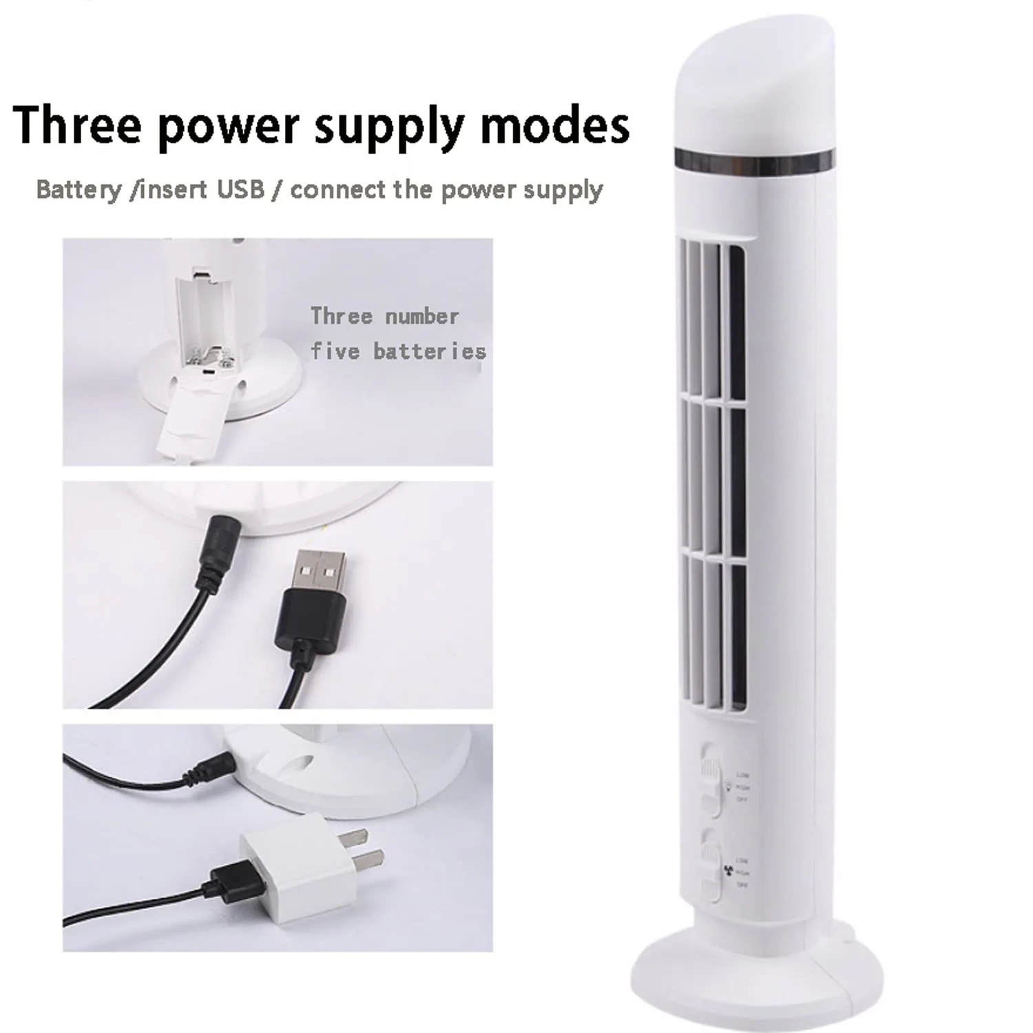 Mini Tower USB Fan 2-Speed Adjustment Fan