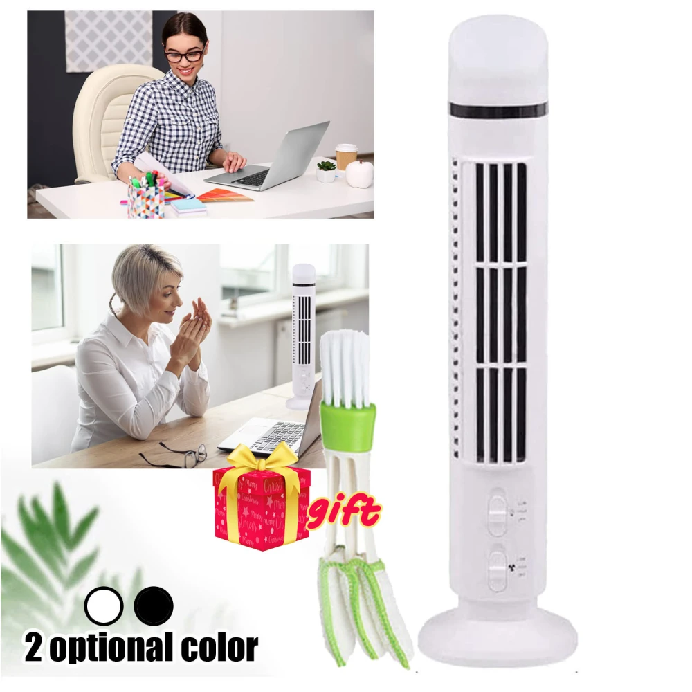 Usb Mini Tower Fan  with Night Light for Bedroom+Brush Gift