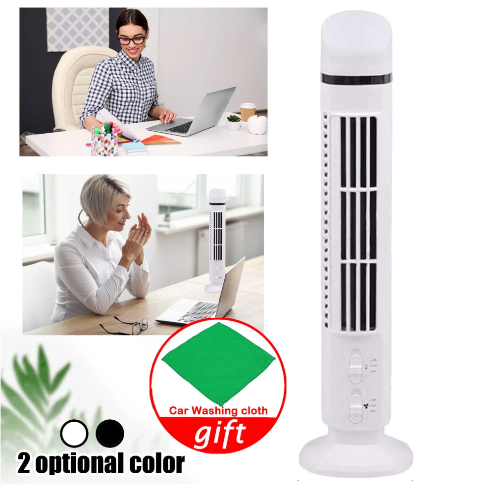 Mini Tower USB Fan 2-Speed Adjustment Fan+Cloth