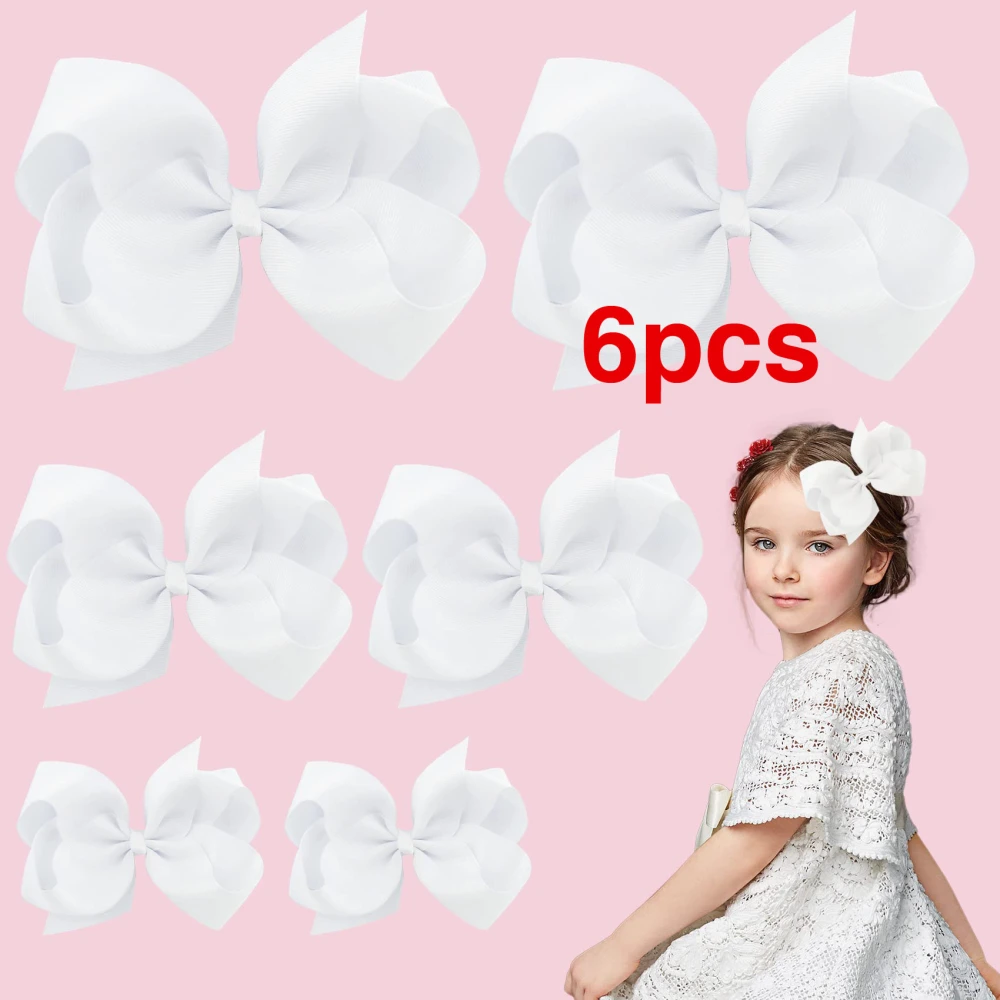 Set of 6 Bows for Hair School Hair Accessories