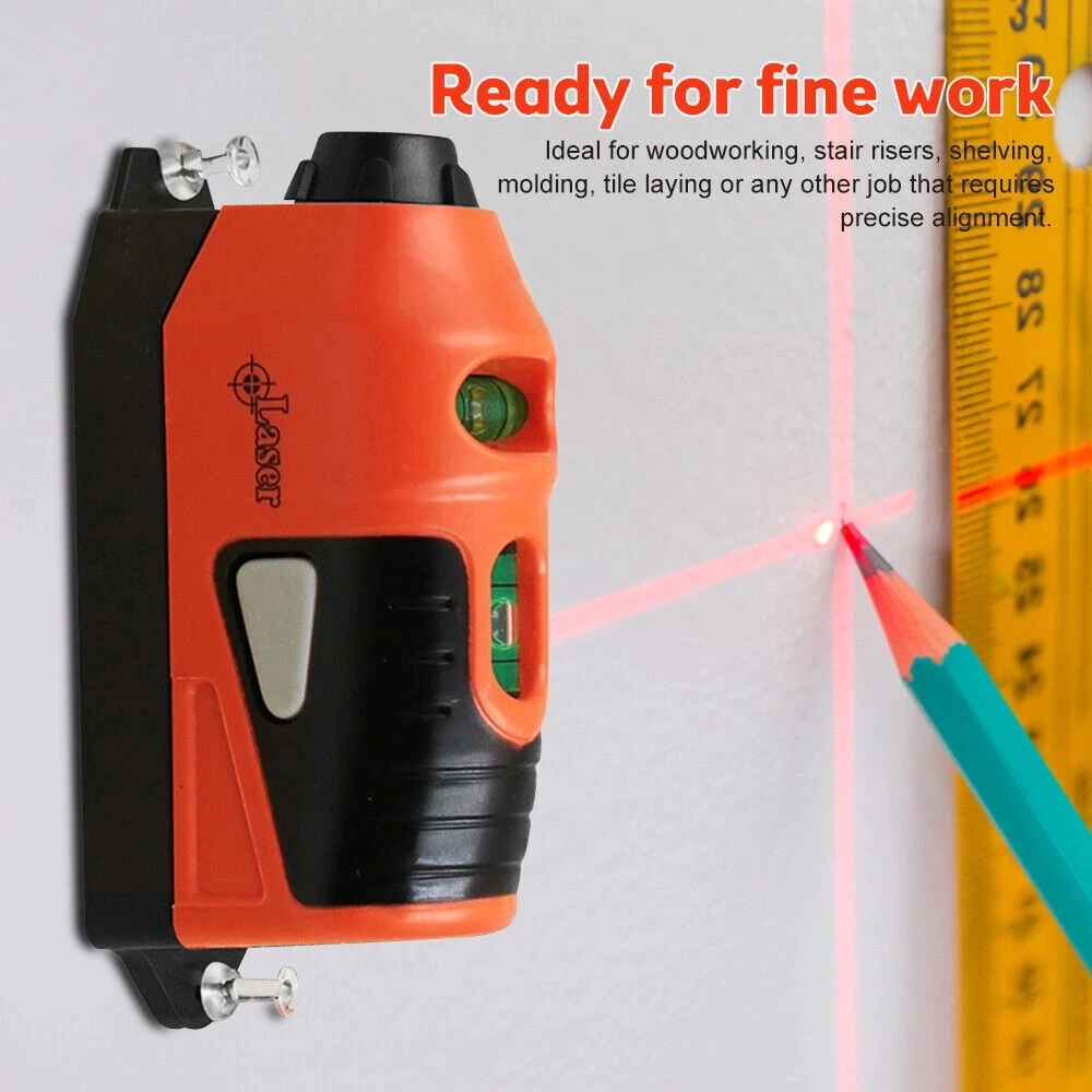 Mini Portable Vertical Laser Spirit Level Laser Straight Level 90 Degree Mouse-shaped Plastic Self-leveling Measuring Tool