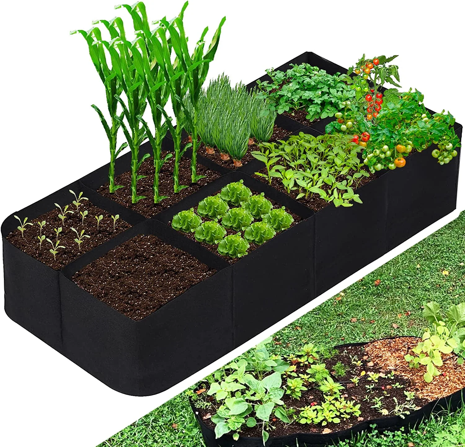 Fabric Raised Garden Bed, Plant Grow Bags for Growing Herbs, Flowers and Vegetables
