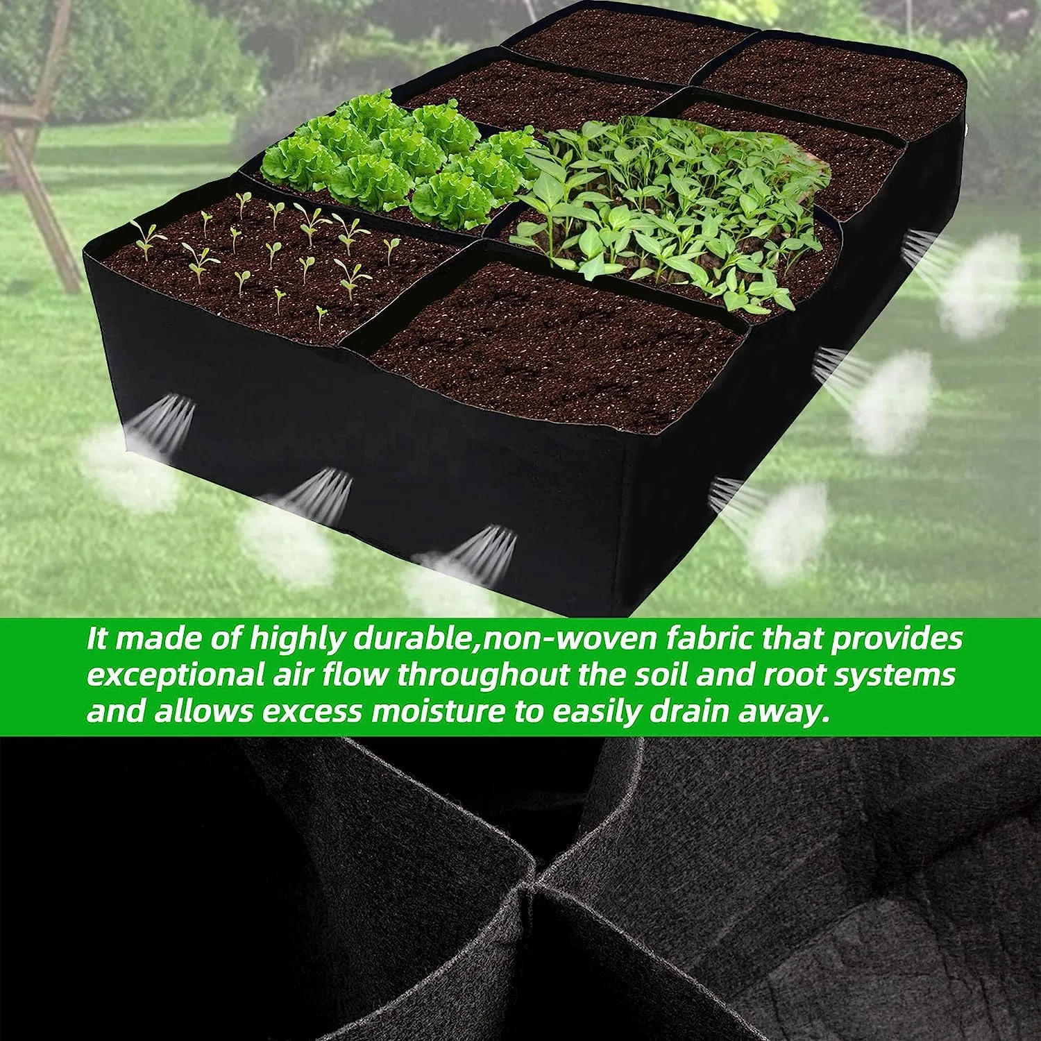 Fabric Raised Garden Bed, Plant Grow Bags for Growing Herbs, Flowers and Vegetables