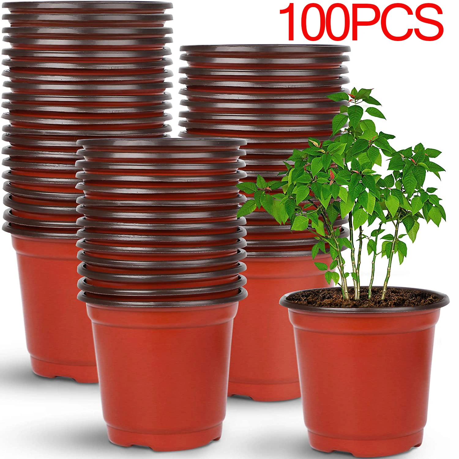 4" Plastic Plants Nursery Pot,Seed Starting Pots,Plant Nursery Pots Seed Starting Pots Containers