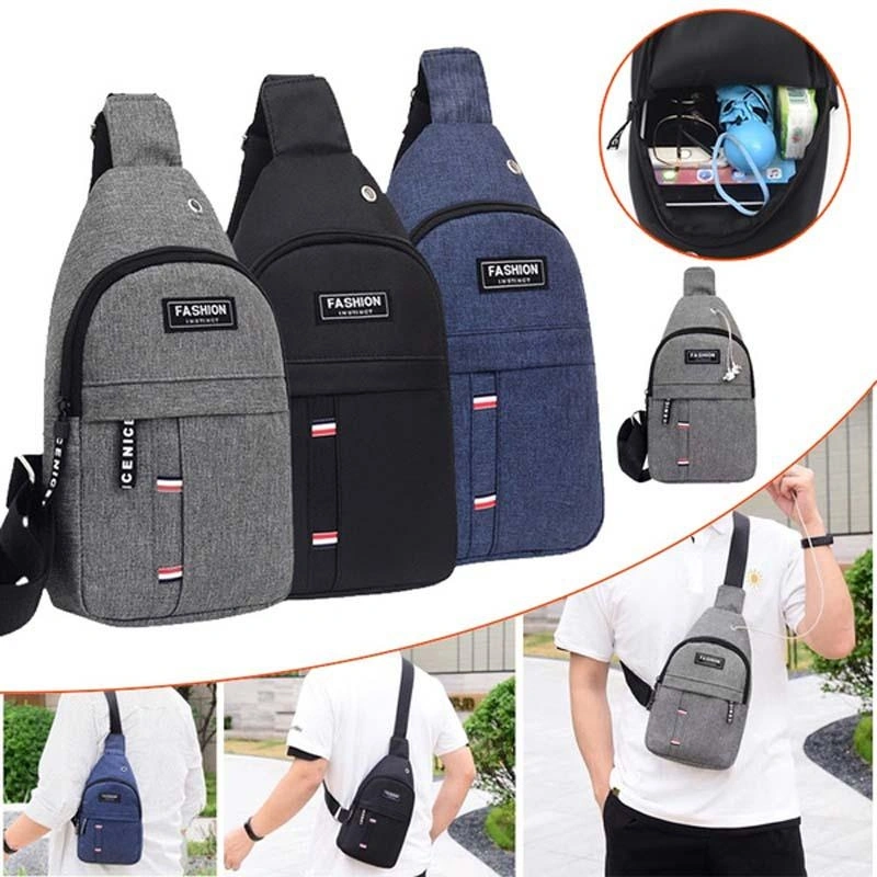 Men's Chest Bags Casual Waist Bags Small Short Trip Travel Carry Bags Men's Waterproof Shoulder Crossbody Bags Nylon Handbags