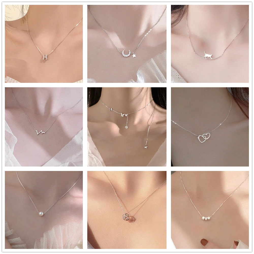 925 sterling silver necklace female clavicle chain 2022 new ins cold style simple temperament light luxury niche design sense