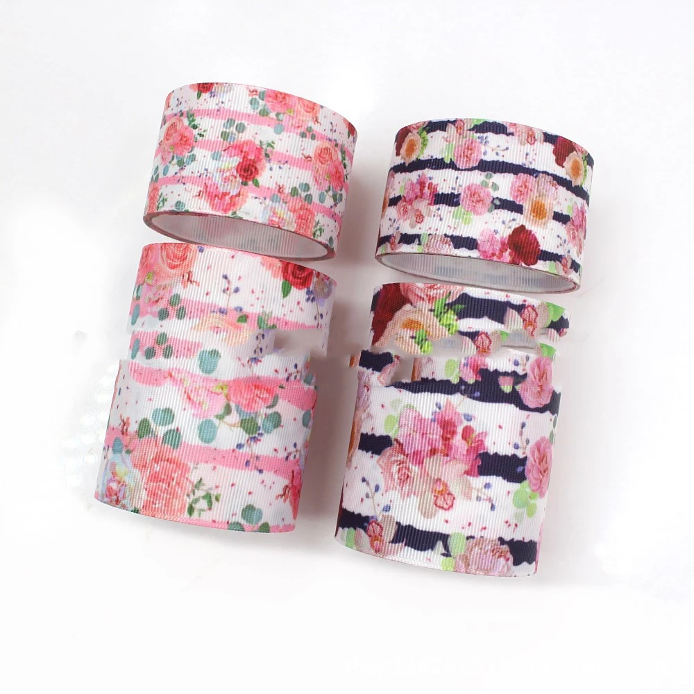 75mm Floral Heat Transfer Rib Webbing