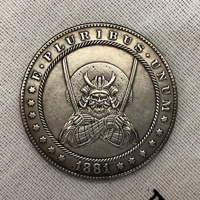 Skull Pirate Brass Old Silver Commemorative Coin