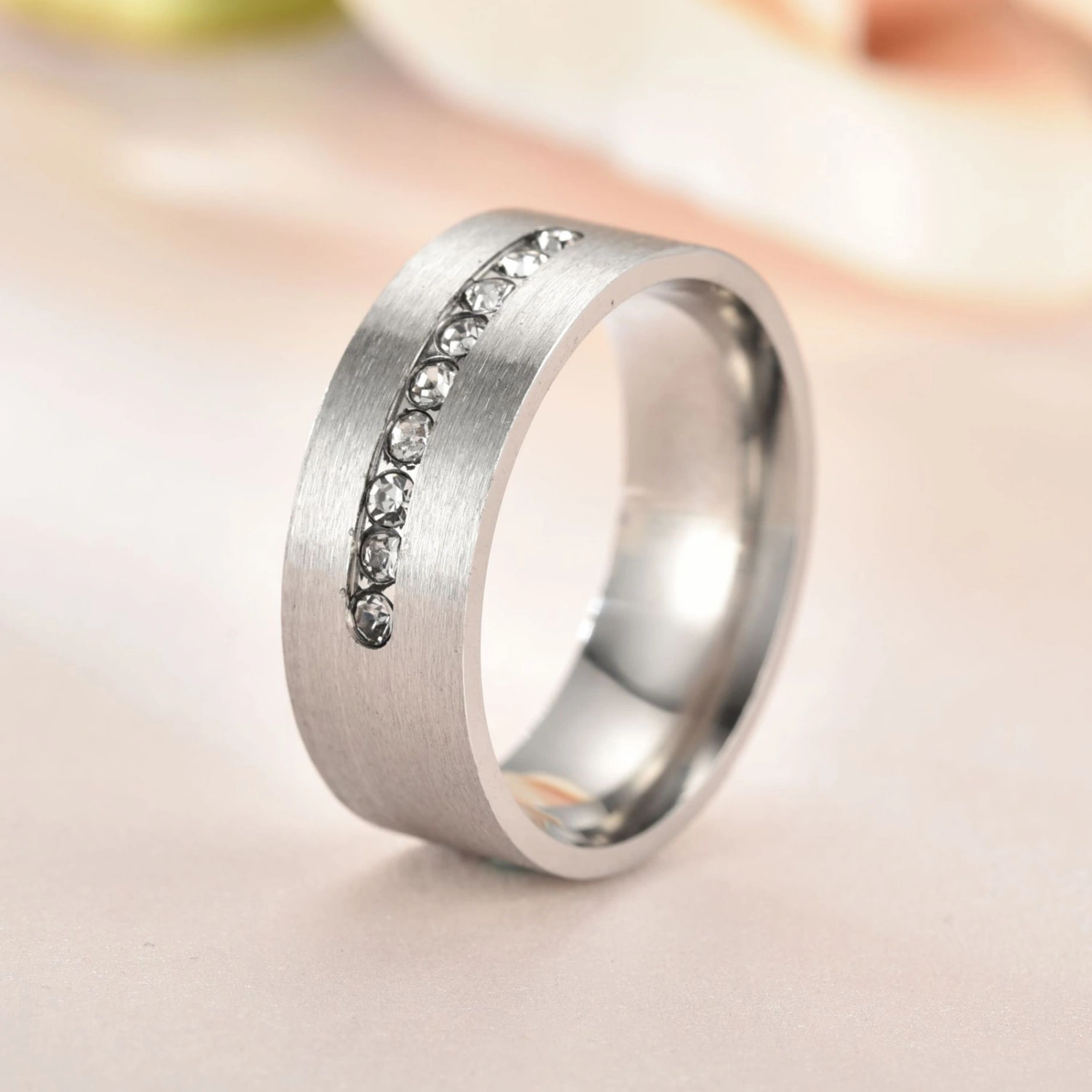 1/2Pcs Fashion Ring Trendy Beautiful Delicate Fine Workmanship Exquisite Decorate Alloy Zircon Rhinestone Couple Ring Jewelry Accessory