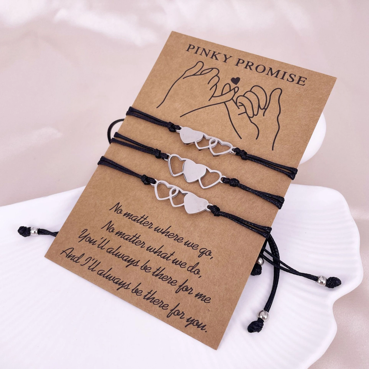 3/4Pcs Couple Bracelet Adjustable Hand Made Ornamental Comfortable Wearing High Polished Decoration Colorfast Hollow Matching Distance Heart Bracelet Jewelry Accessories