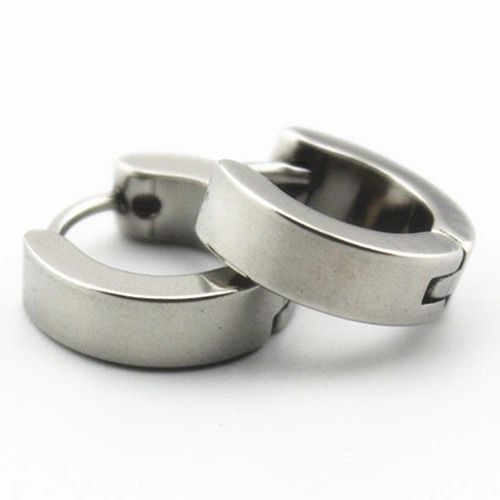 Men Women Fashion Punk Gothic Stainless Steel Hoop Stud Earrings Jewelry