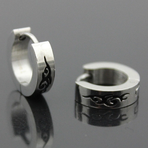 Men Women Fashion Punk Gothic Stainless Steel Hoop Stud Earrings Jewelry