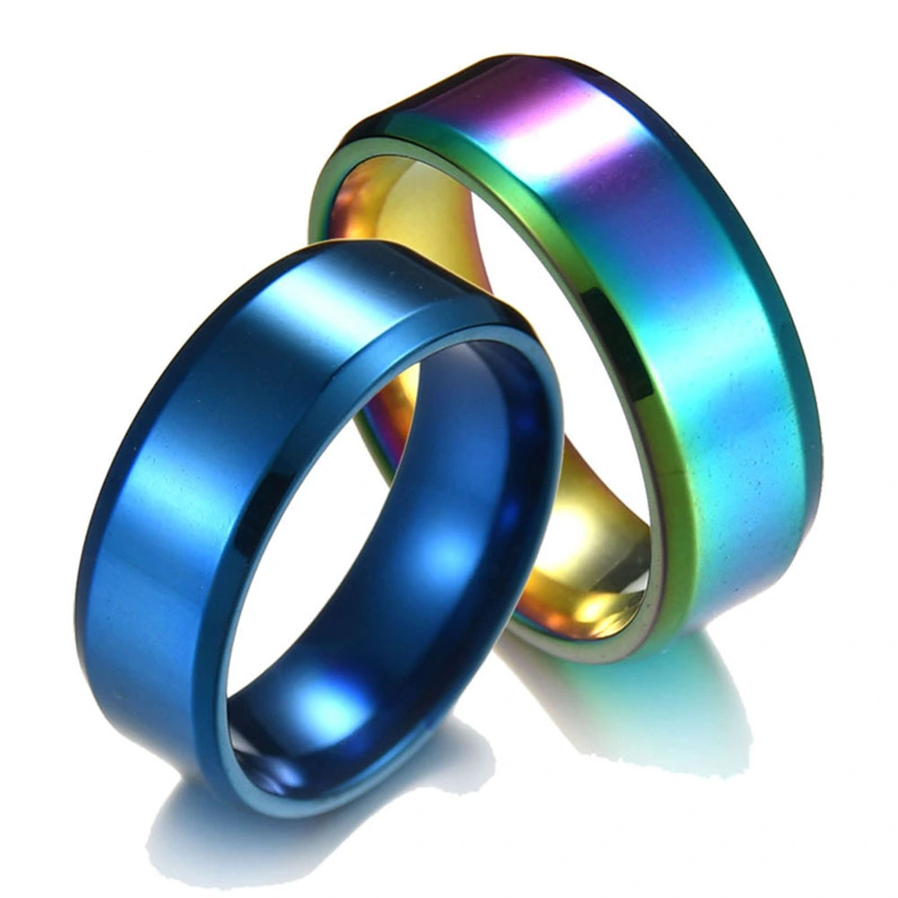 Fashion Simple Polish Titanium Steel Ring Couple Wedding Engagement Jewelry Gift