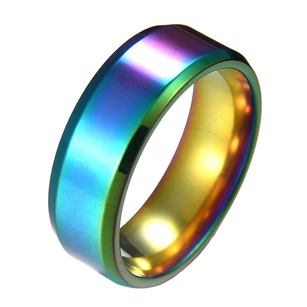 Fashion Simple Polish Titanium Steel Ring Couple Wedding Engagement Jewelry Gift