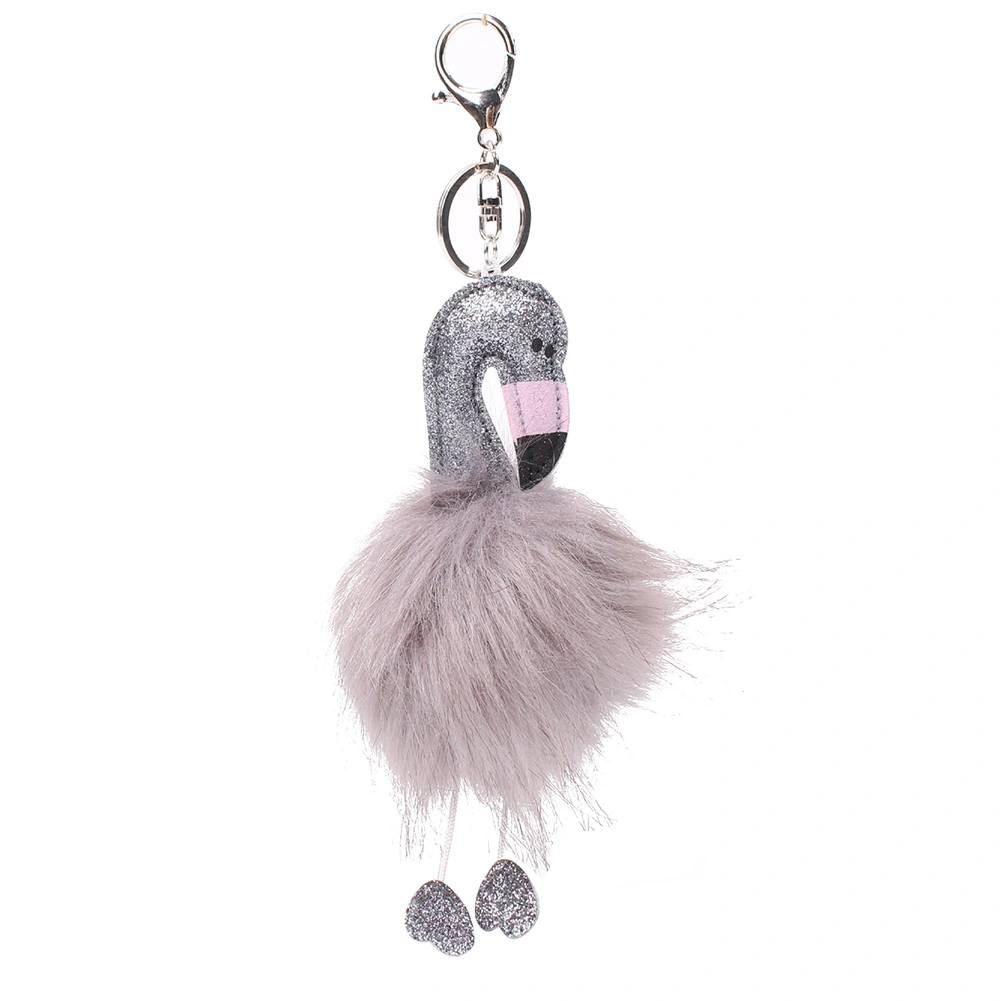 Cute Flamingo Plush Pendant Keychain Car Key Ring Holder Bag Charm Gift