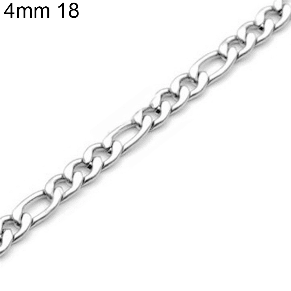 3mm-7mm Men Fashion Stainless Steel Band Figaro Chain Necklace 18Inch - 26Inch