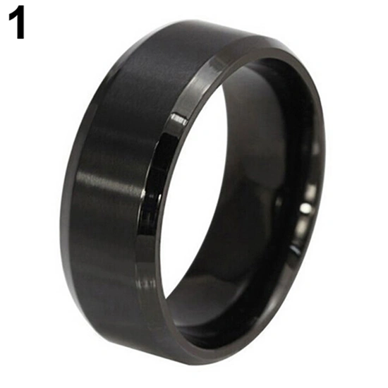 Men's Women's 8mm Wide Band 18K Gold Plated Titanium Steel Ring Jewelry US 5-14