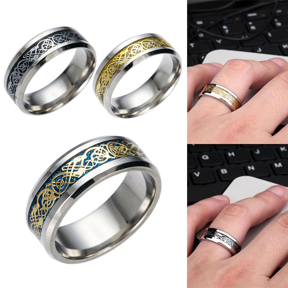 Stylish Men Titanium Steel Smooth Surface Wedding Band Finger Ring Jewelry Gift