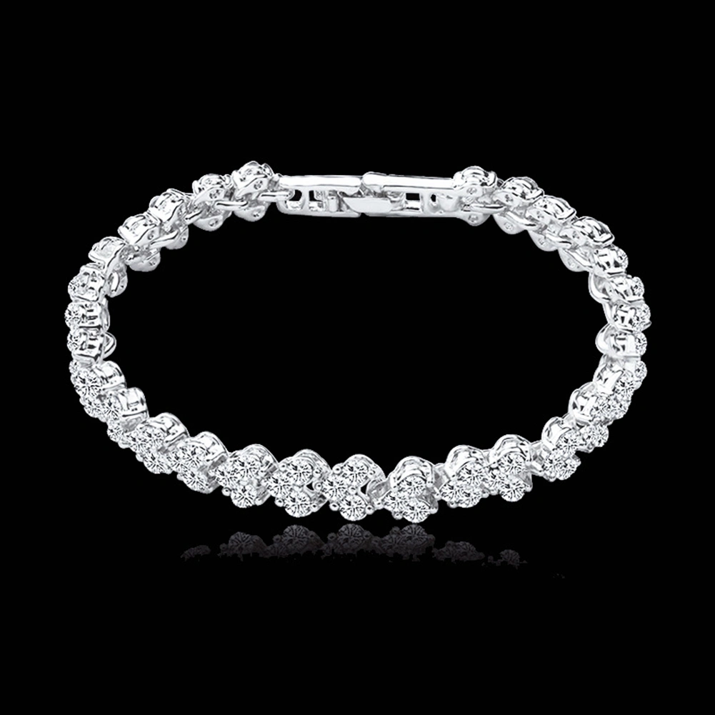 Women Fashion Full Cubic Zirconia Inlaid Bracelet Bangle Party Jewelry Gift