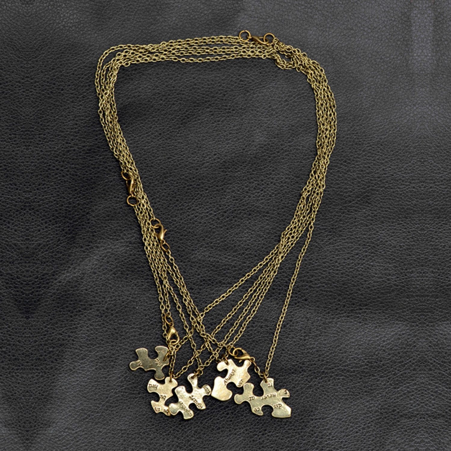 5Pcs Letter Print Chain Friendship Necklaces Gift Always Together Puzzle Best Friends Necklaces Jewelry Accessory