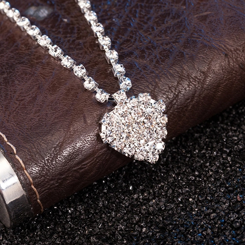 Women Rhinestone Love Heart Pendant Ankle Bracelet Chain Beach Barefoot Anklet