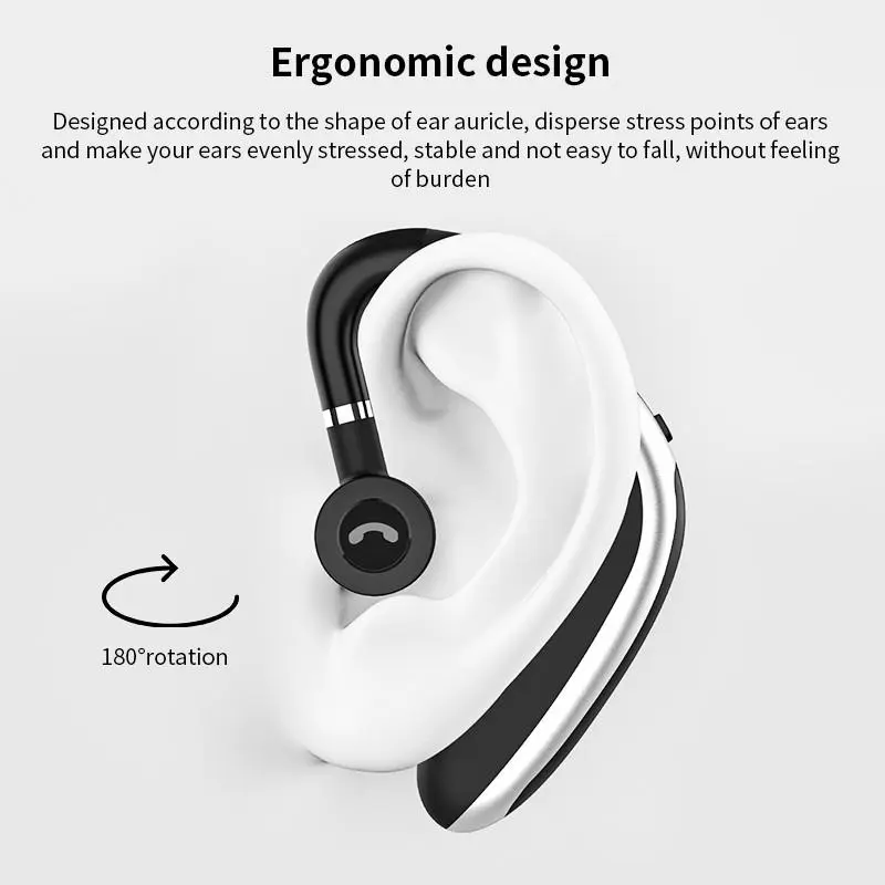 Wireless Bluetooth Earphones Stereo Headset 220mAh Single Handsfree with Microphone Business Bluetooth Headphones For Driving
