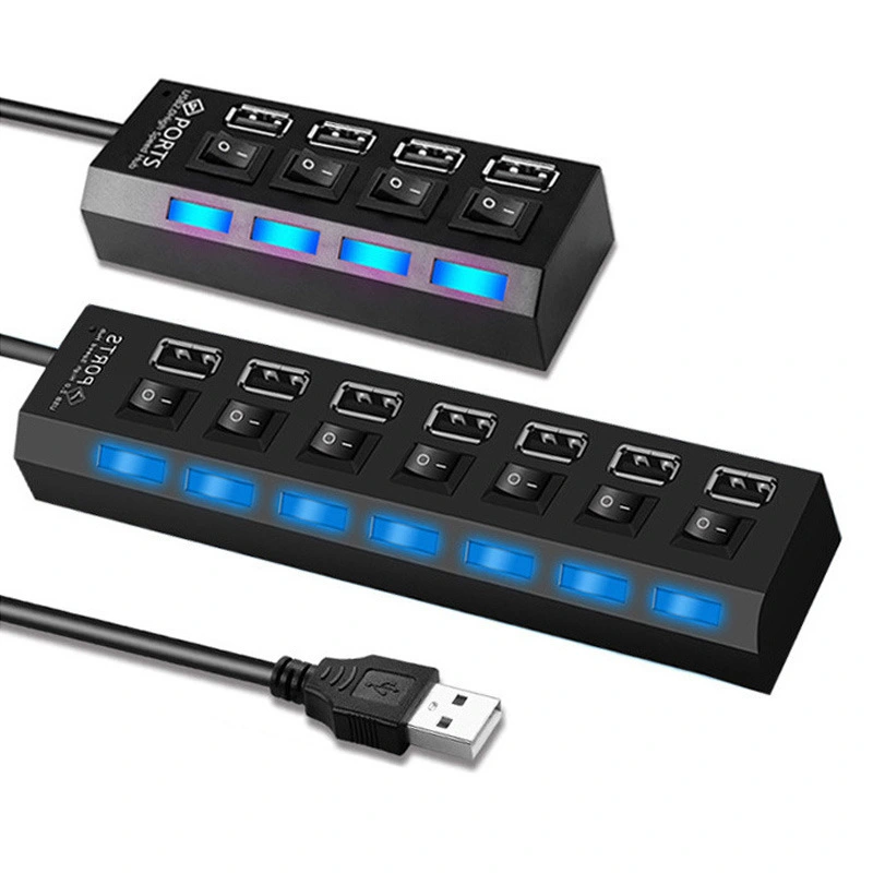 USB Hub 2.0 Multi USB Port 4/7 Ports Hub USB High Speed Hab With On/off Switch USB Splitter