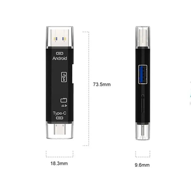 5 In 1 Multifunction Usb 3.0 Type C/Usb /Micro Usb/Tf Memory Card Reader OTG Card Reader Adapter