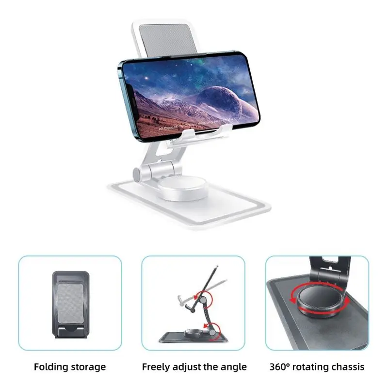 360 Degree Rotating Holder Tablet Mobile Phone Holder Foldable Extend Support Multifunction Desktop Holder Stand For Phone Tablet