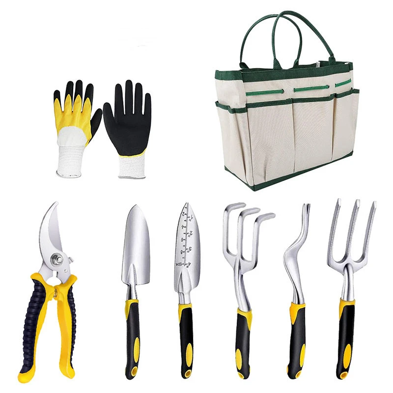 Aluminum Alloy Garden Shovel Outdoor Tools 8-piece Set