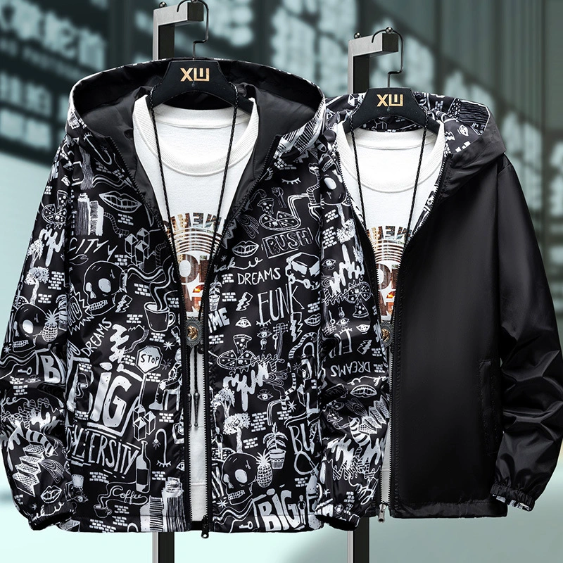 Men's Fashion Casual Loose Reversible Jacket