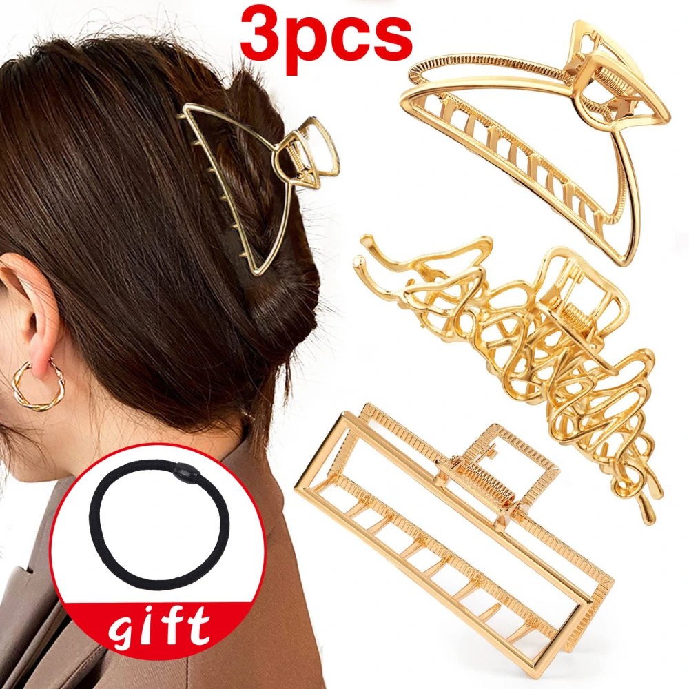 3 Pack metal claw clips for Women and Girls