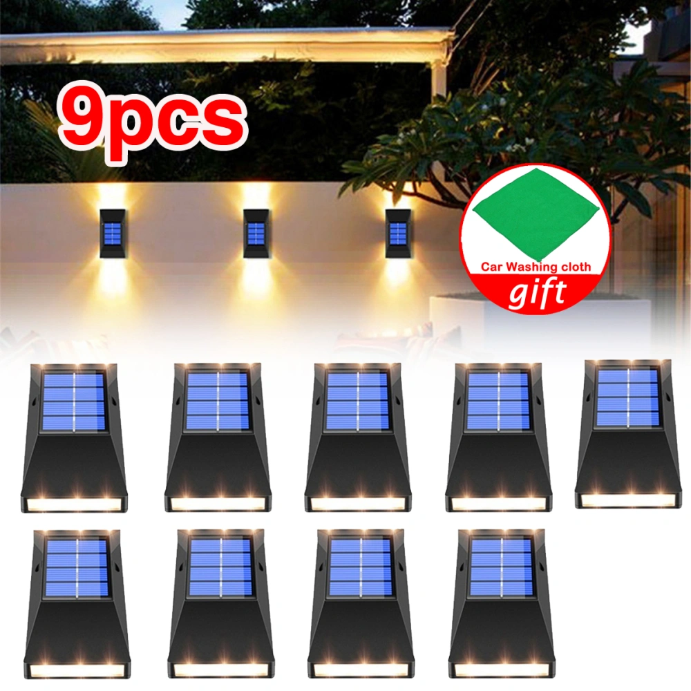 9 Piece Solar Lights Outdoor Garden Wall Lights+1 Cloth