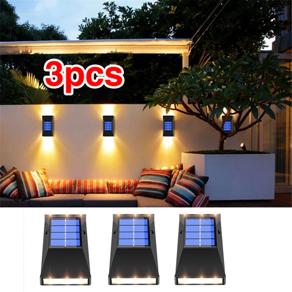 3 Piece Solar Lights Outdoor Garden Wall Lights