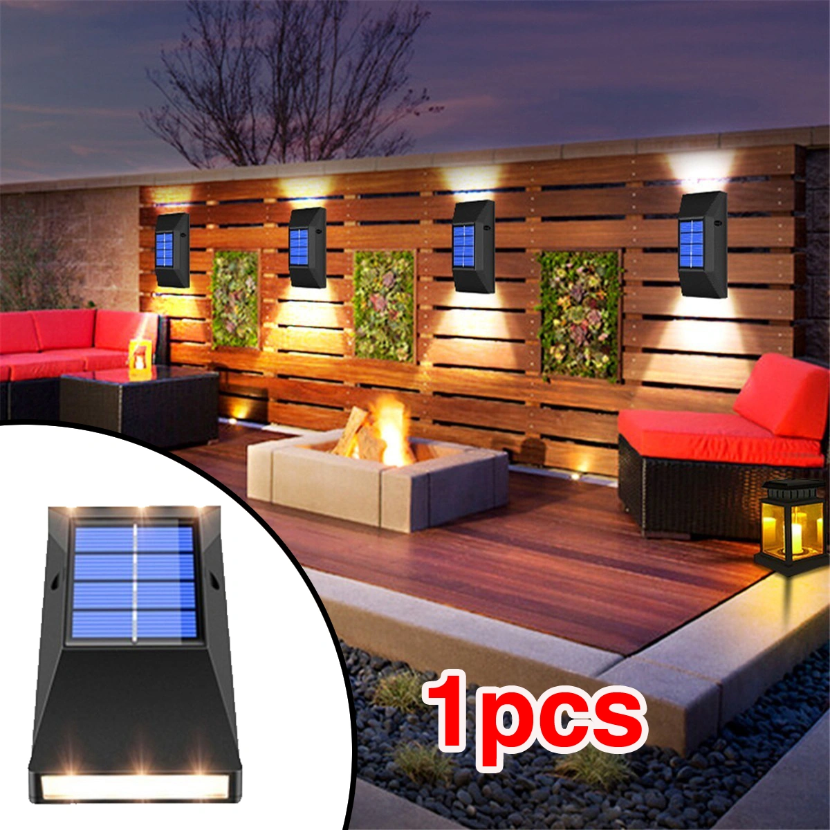 1 Piece Solar Lights Outdoor Garden Wall Lights