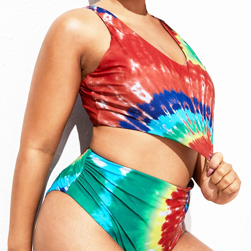 New Cover Your Belly With High Waist Skirt Split Large Size Swimsuit