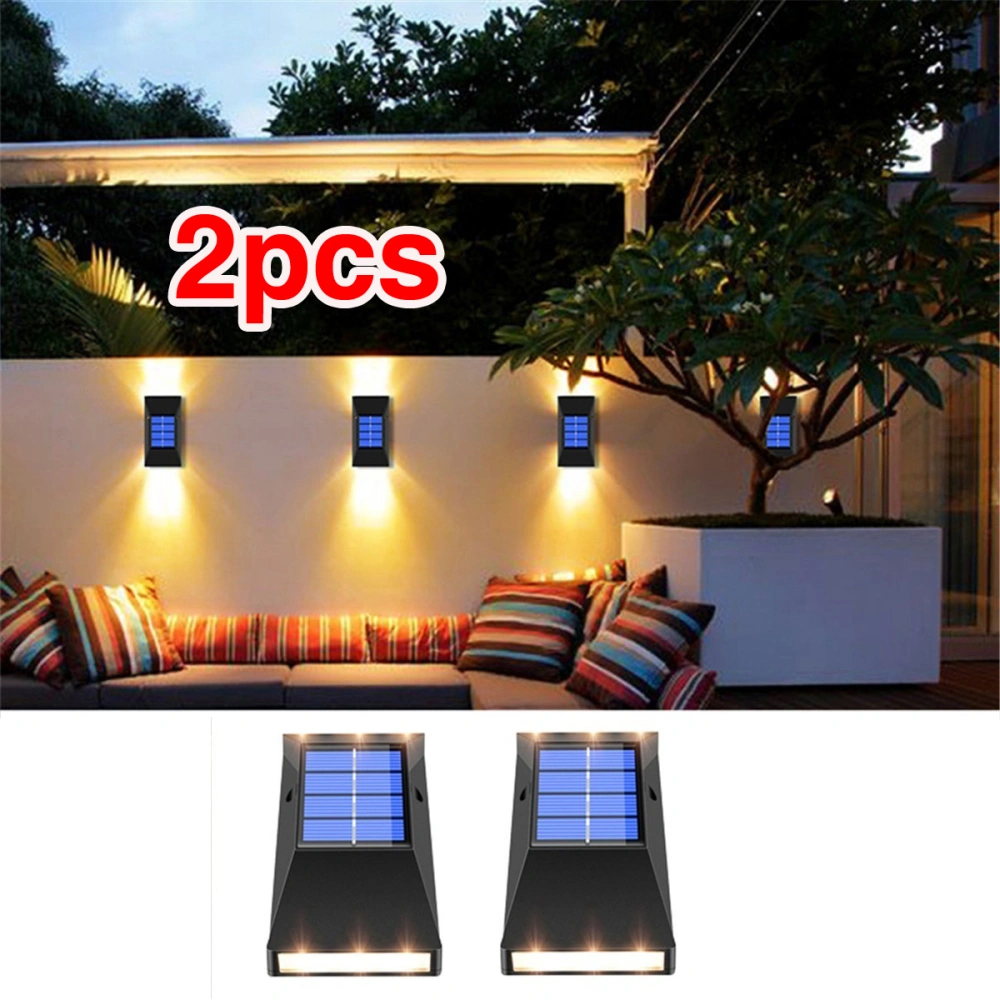 2 Piece Solar Lights Outdoor Garden Wall Lights