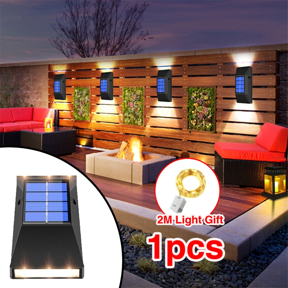 1 Piece Solar Lights Outdoor Garden Wall Lights+2M Led Light